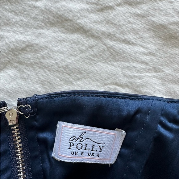 Oh Polly Womens Navy Blue Diamente Corset - Picture 3 of 4